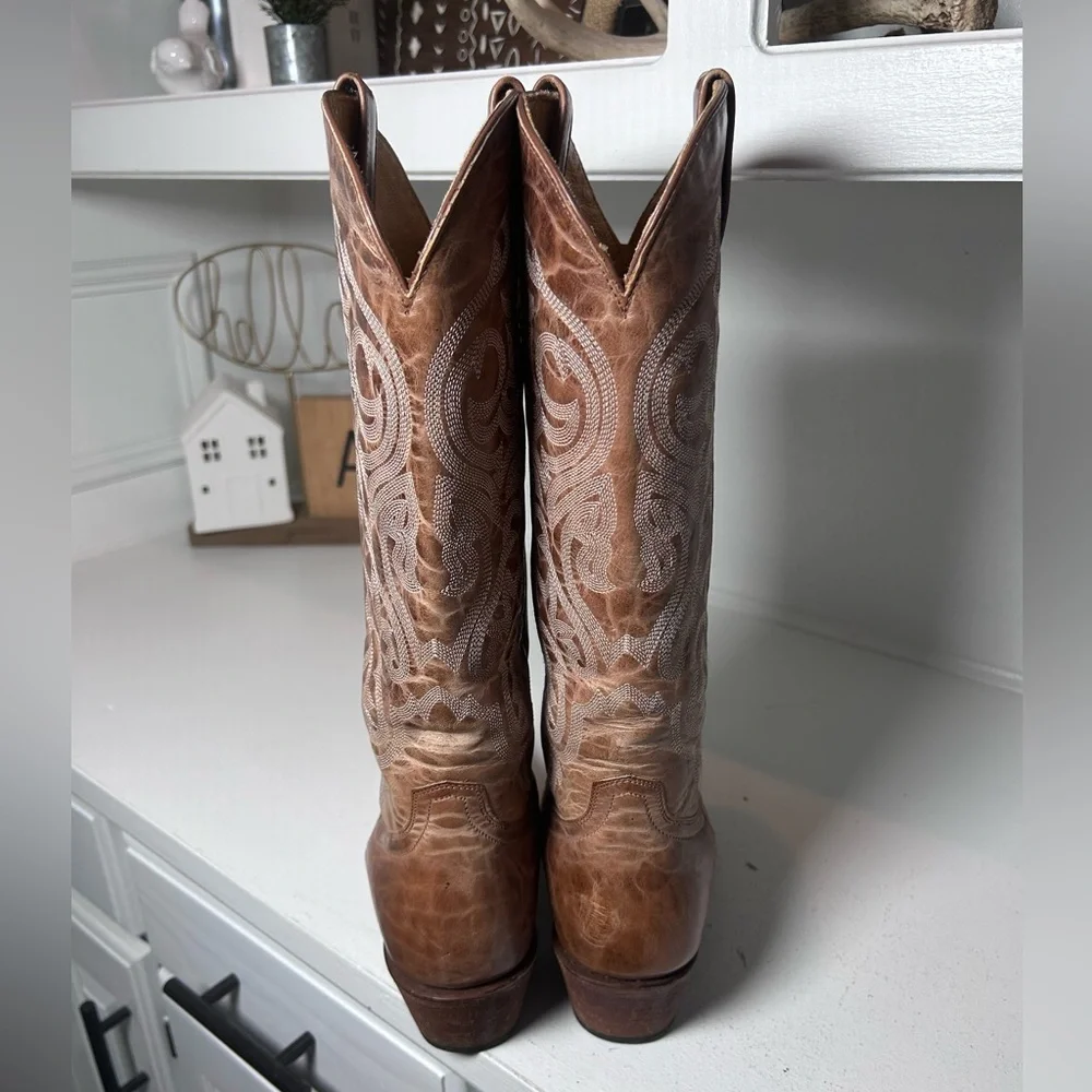 Shyanne Women’s Western Boots Size 8B Brown Leather Embroidered Cowboy Boots - Picture 3 of 8